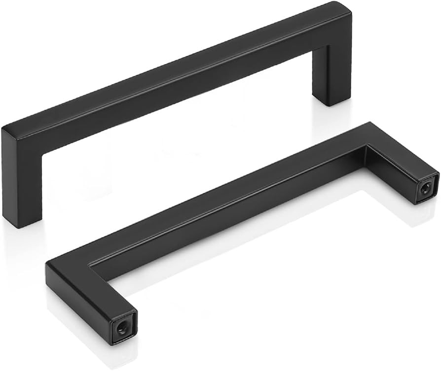 PinLin 20 Pack Kitchen Door Handles 128mm Hole Centre Flat Black Cabinet Handles Stainless Steel ... | Amazon (UK)