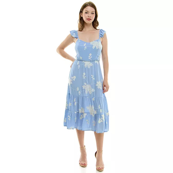 Juniors' Rewind Flutter Sleeve High-Lo Dress | Kohl's