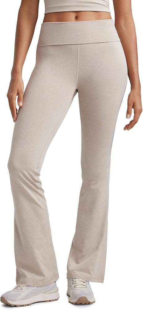 CRZ YOGA Womens Cloud Jersey Foldover Waist Flare Pants 31" - Yoga High Waisted Bootcut Lounge Ca... | Amazon (US)