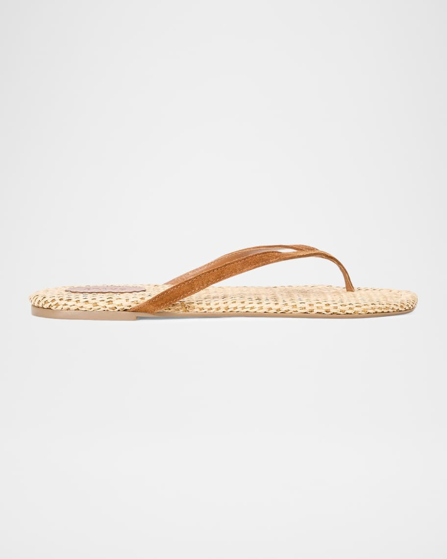 STAUD Freja Suede Thong Sandals | Neiman Marcus