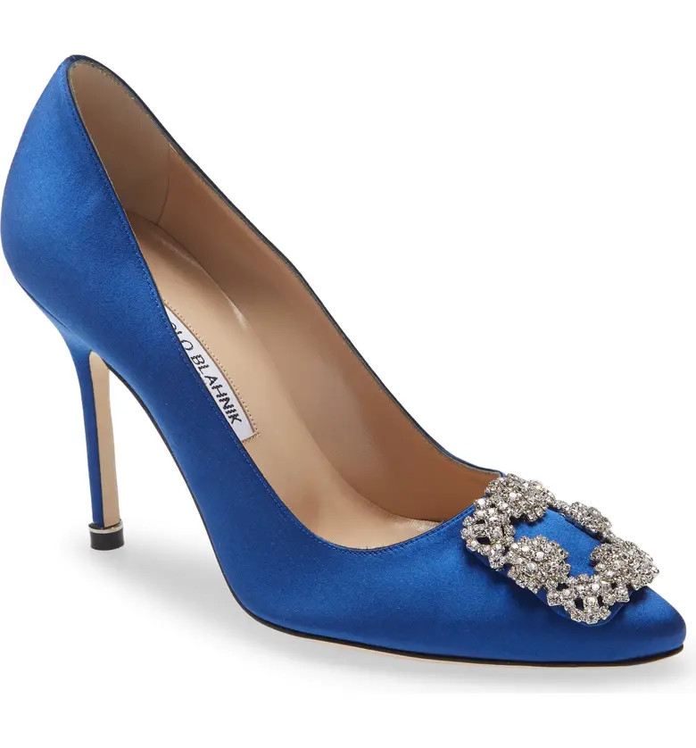 Manolo Blahnik Hangisi Crystal Buckle Pump (Women) | Nordstrom | Nordstrom