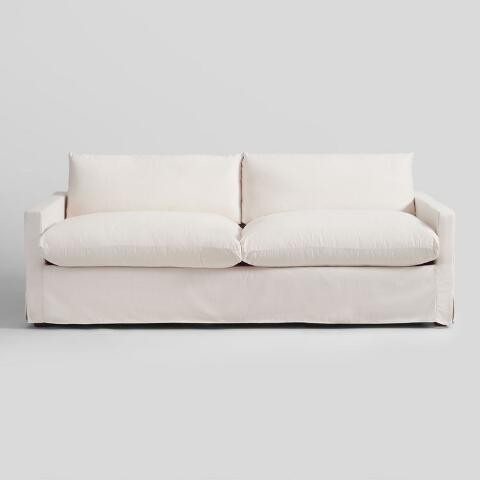 Ivory Feather Filled Brynn Sofa | World Market