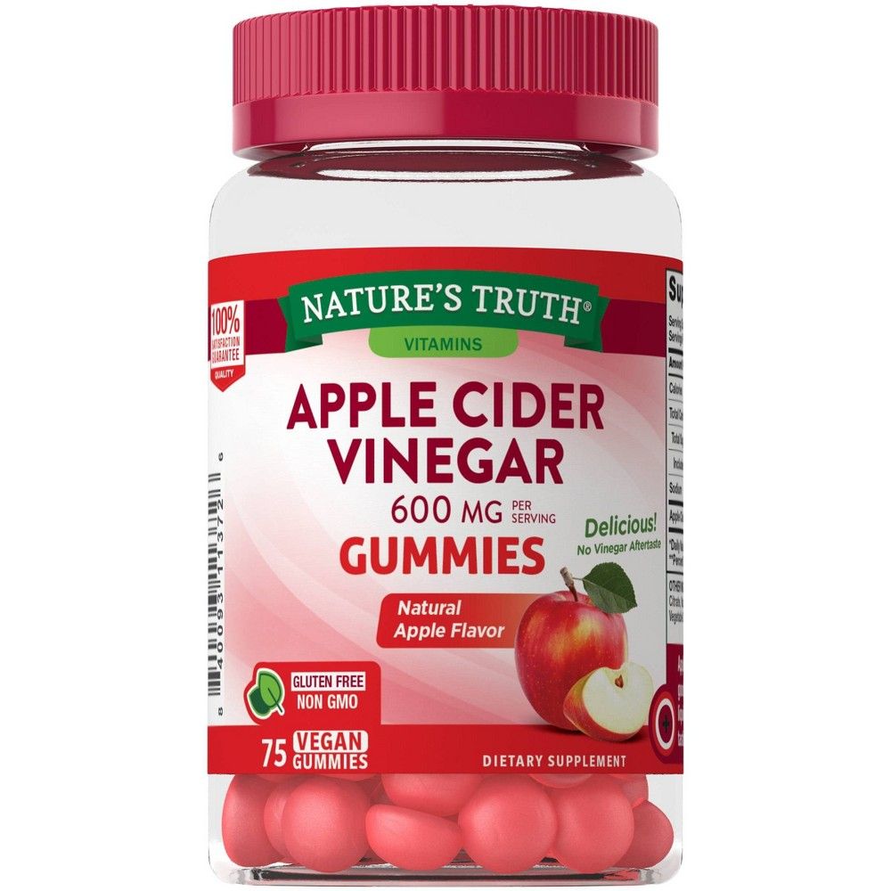 Nature's Truth Apple Cider Vinegar 600mg Gummies - Apple - 75ct | Target