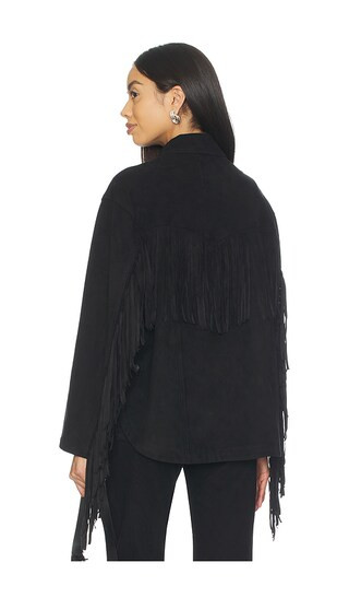 x REVOLVE Fringe Out Faux Suede Shacket in Black | Revolve Clothing (Global)