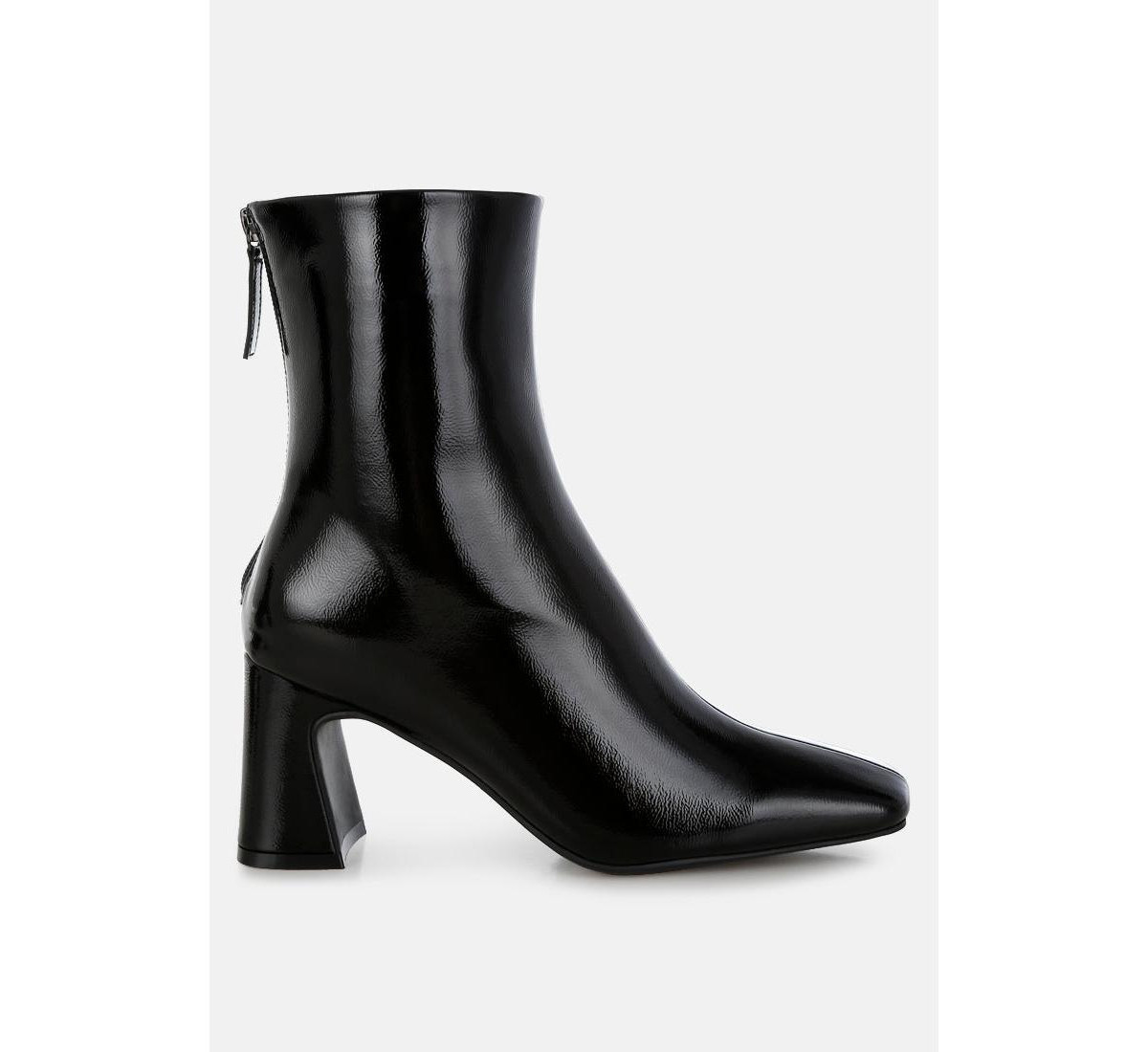 Kostaka Patent Square Toe Ankle Boots - Black | Macy's