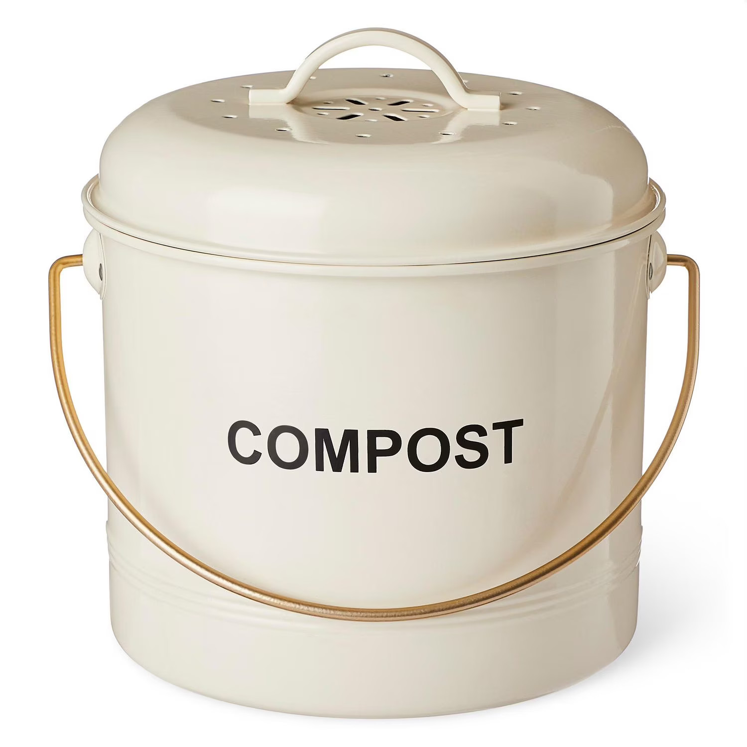FRAÎCHE Spring Cream Kitchen Compost Bin, 3 litre | Walmart (CA)