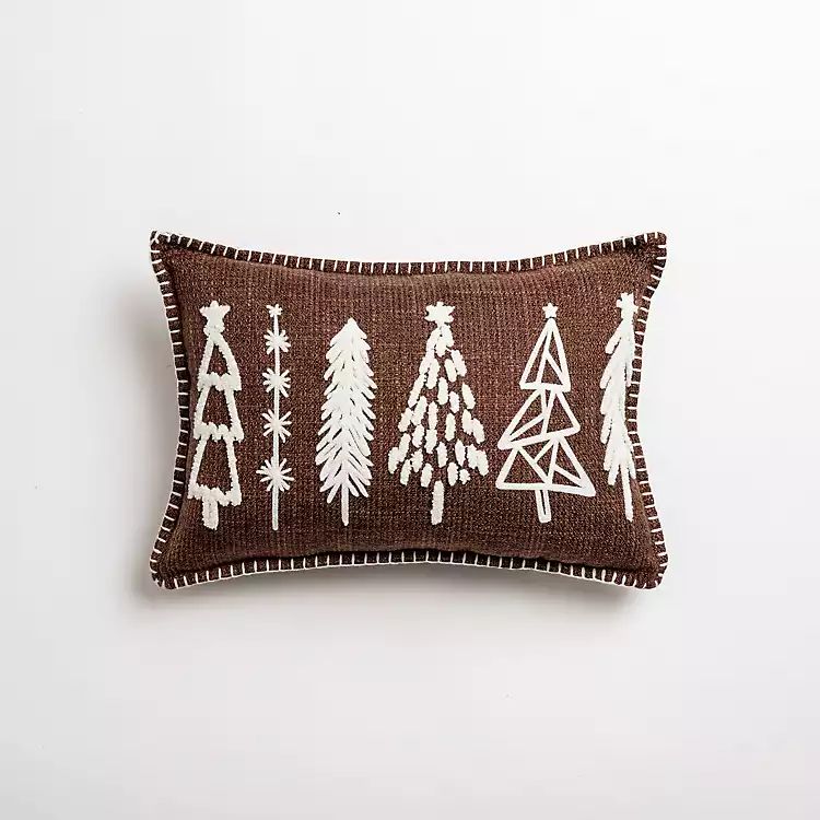 Mocha Christmas Trees Lumbar Pillow | Kirkland's Home