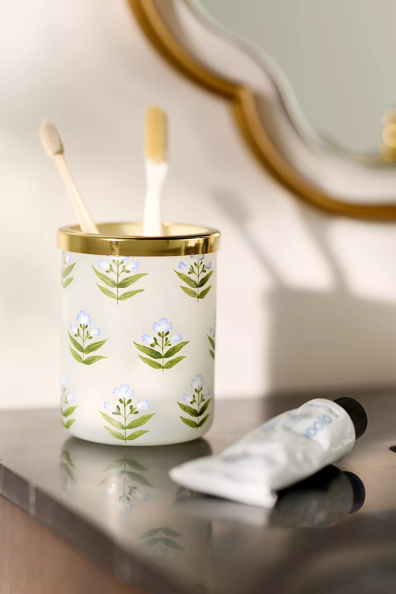 Flower Glass Bath Tumbler | Anthropologie (US)