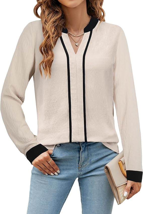 Blooming Jelly Dressy Casual Blouses Business Work Tops Pleated Shirts | Amazon (US)