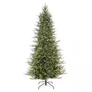 Puleo International 9 ft. Pre-Lit Slim Balsam Fir Artificial Christmas Tree with 800 UL-Listed Cl... | The Home Depot