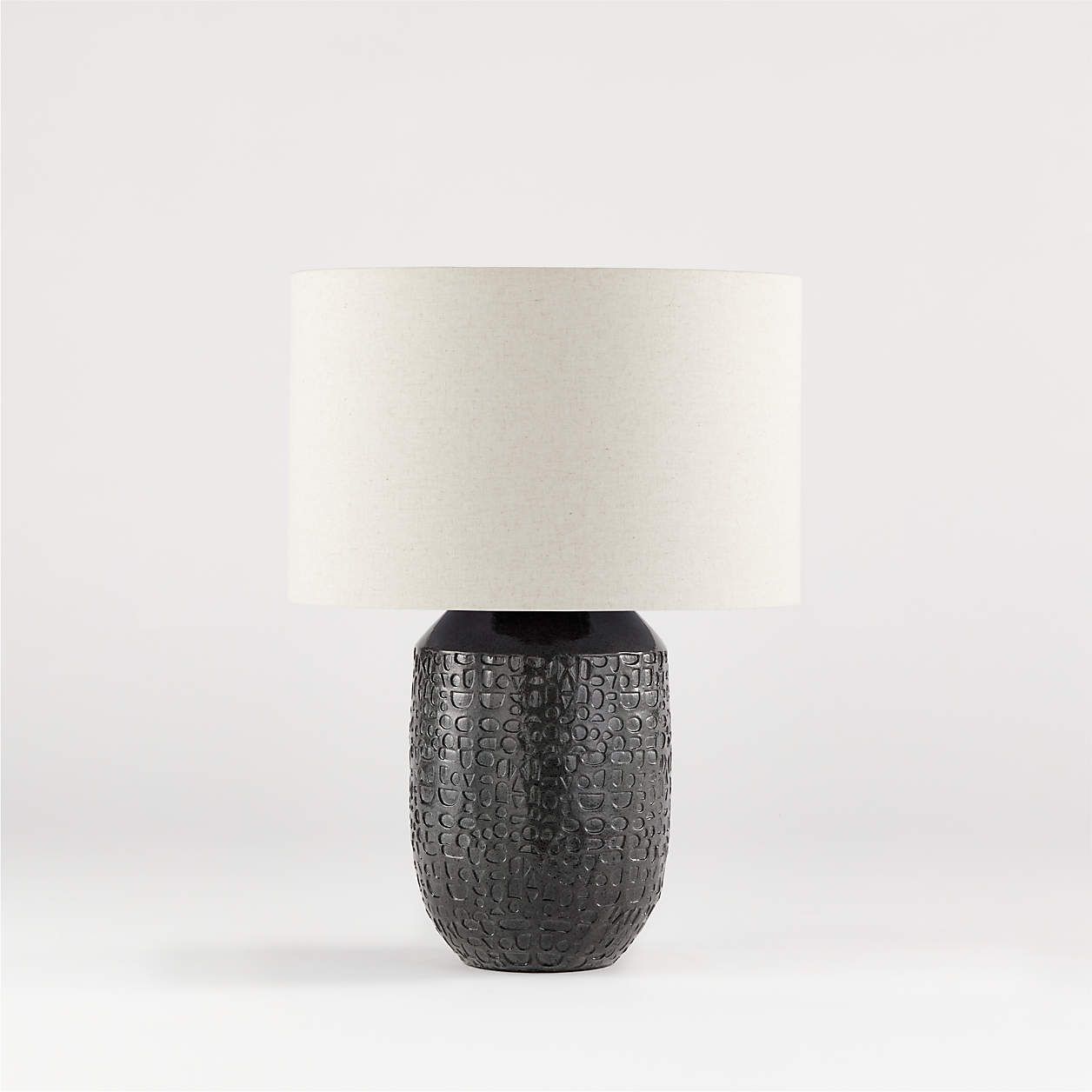 Matilde Table Lamp with Burlap Drum Shade | Crate and Barrel | Crate & Barrel