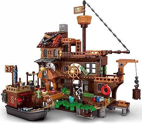 Mesiondy LEGPS YYDS Pirate Ship Set Pirate's Wharf Supply Center Building Brick Toy, for Boys and... | Amazon (US)