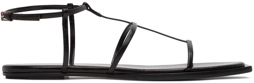 Black T Bar Flat Sandals | SSENSE