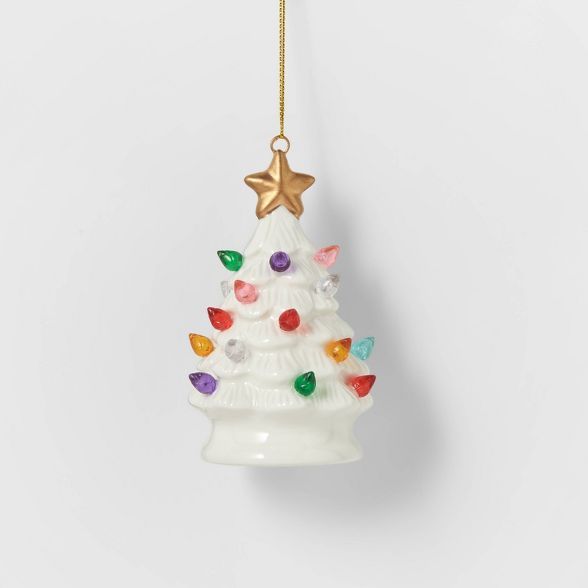 Lit Ceramic Retro Christmas Tree Christmas Tree Ornament - Wondershop&#8482; | Target