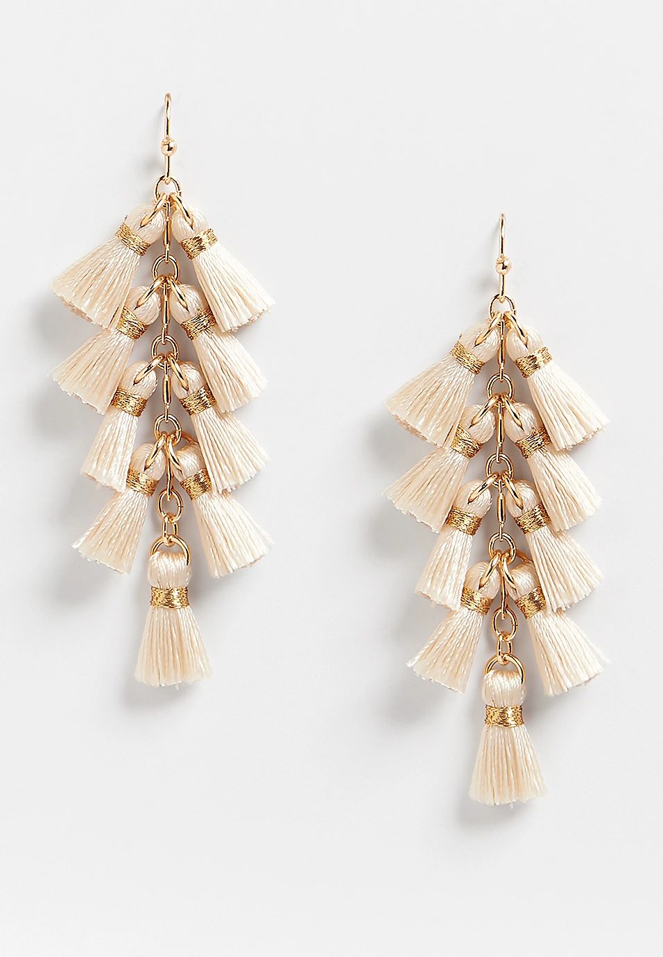 Gold Fringe Drop Earrings | Maurices