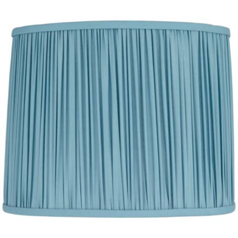 Darby Teal Shirred Slight Drum Lamp Shade 13x14x11 (Spider) | Lamps Plus