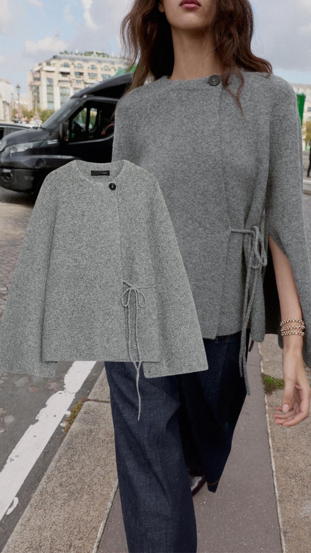 Cape sweater jacket - Zara finds 👀👀

#LTKWorkwear #LTKSeasonal #LTKFindsUnder100