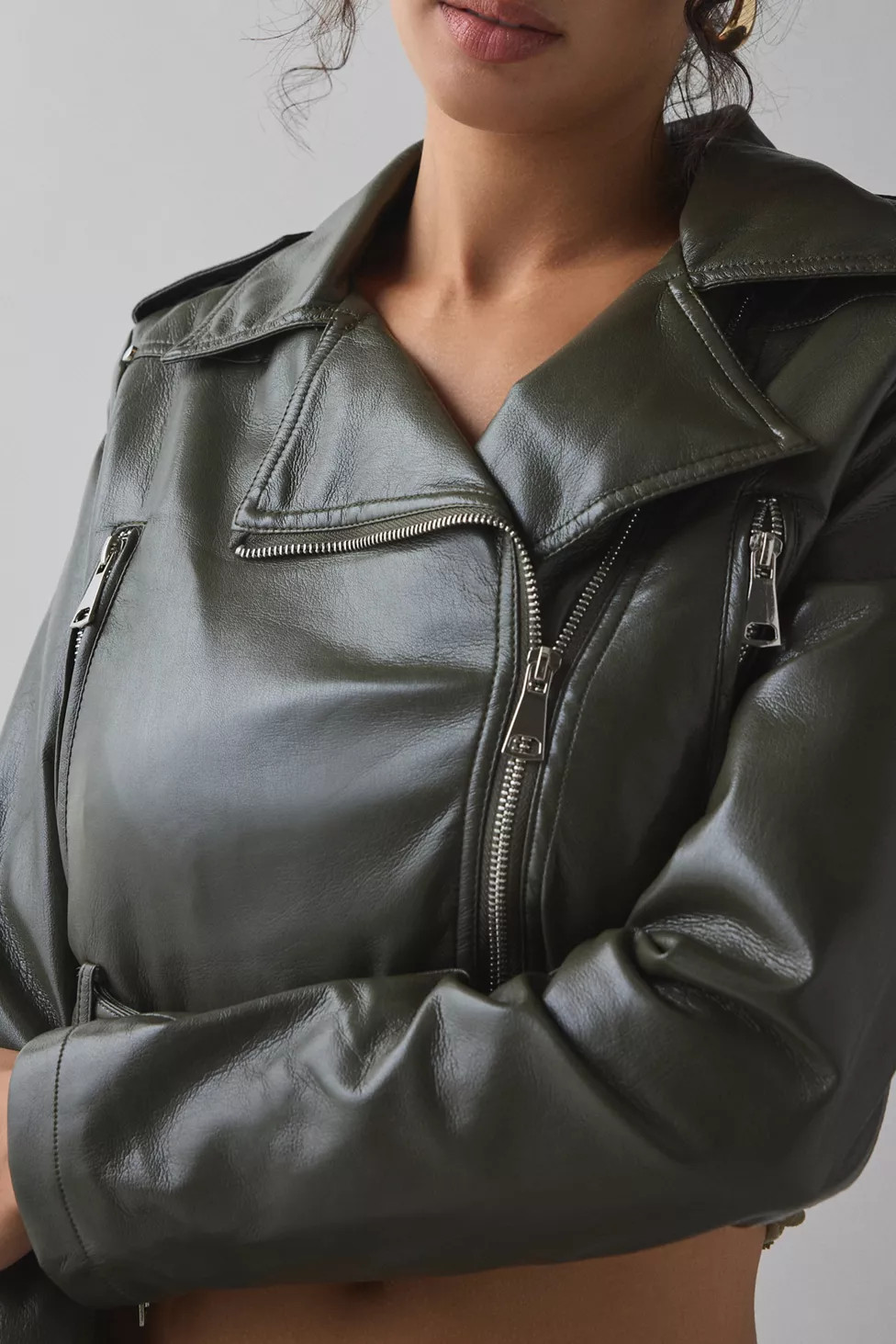 Azalea Wang Remy Butter Faux Leather Moto Jacket | Urban Outfitters (US and RoW)