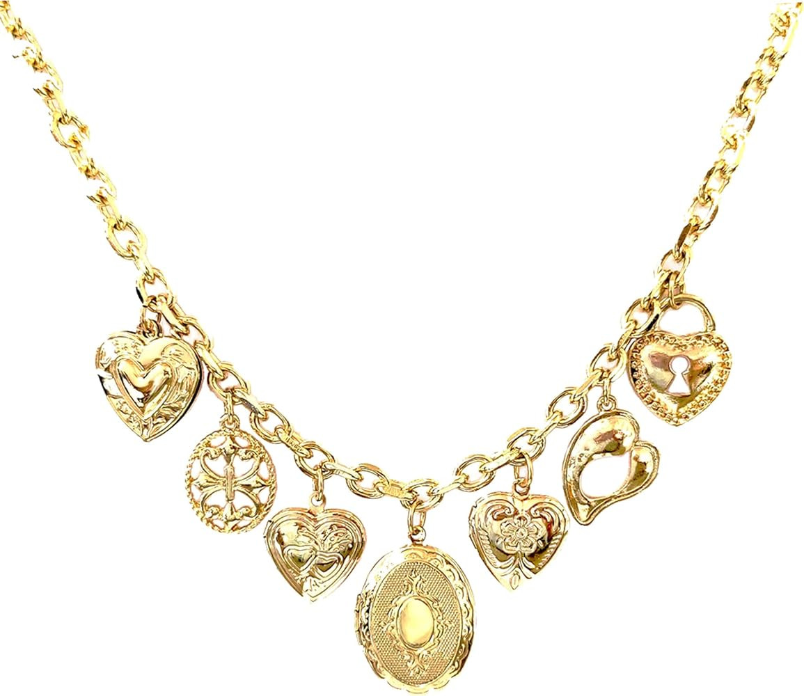 NTLX Multi-charm Necklace for Women – with Personalizable Photo Locket Charm – Vintage Inspir... | Amazon (US)
