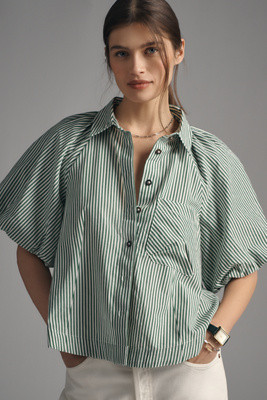 The Zooey Bubble-Sleeve Blouse by Maeve | Anthropologie (US)