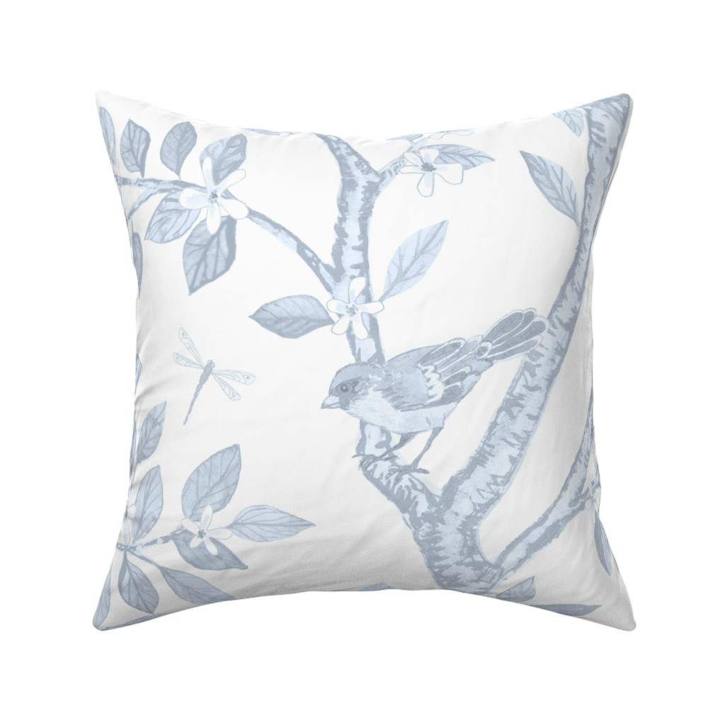 Custom Tina WHITE Lightented Blue on White Elsie's Garden Throw Pillow | Spoonflower | Spoonflower