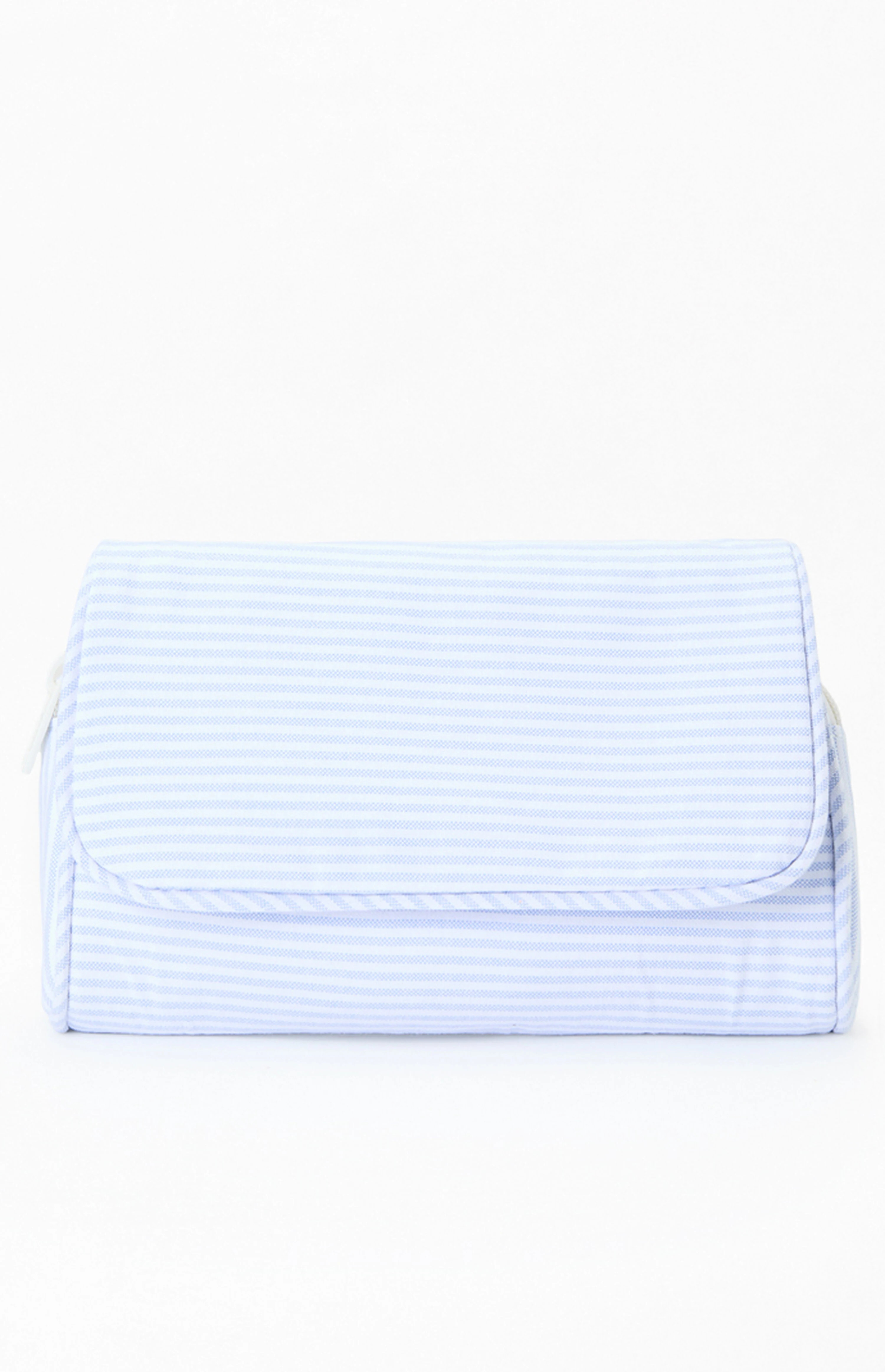 John Galt Blue & White Striped Cosmetic Bag | PacSun
