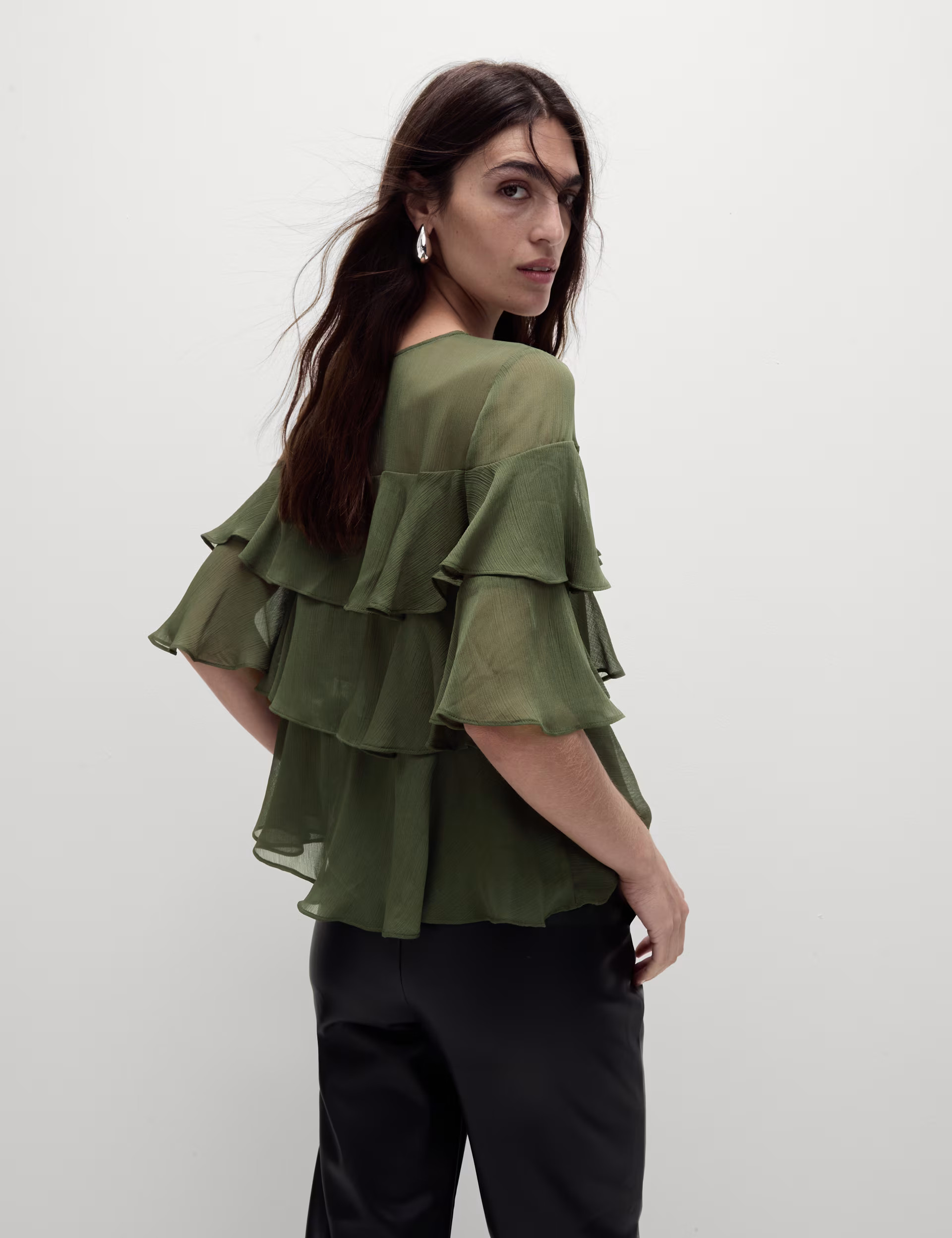 Round Neck Frill Detail Blouse | Marks & Spencer (UK)