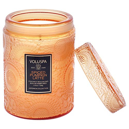 Voluspa Spiced Pumpkin Latte, Small Candle Jar, 5.5 Ounce,50 Hour Burn Time, & Coconut Wax for Clean Burning,,Handcrafted in the USA | Amazon (US)
