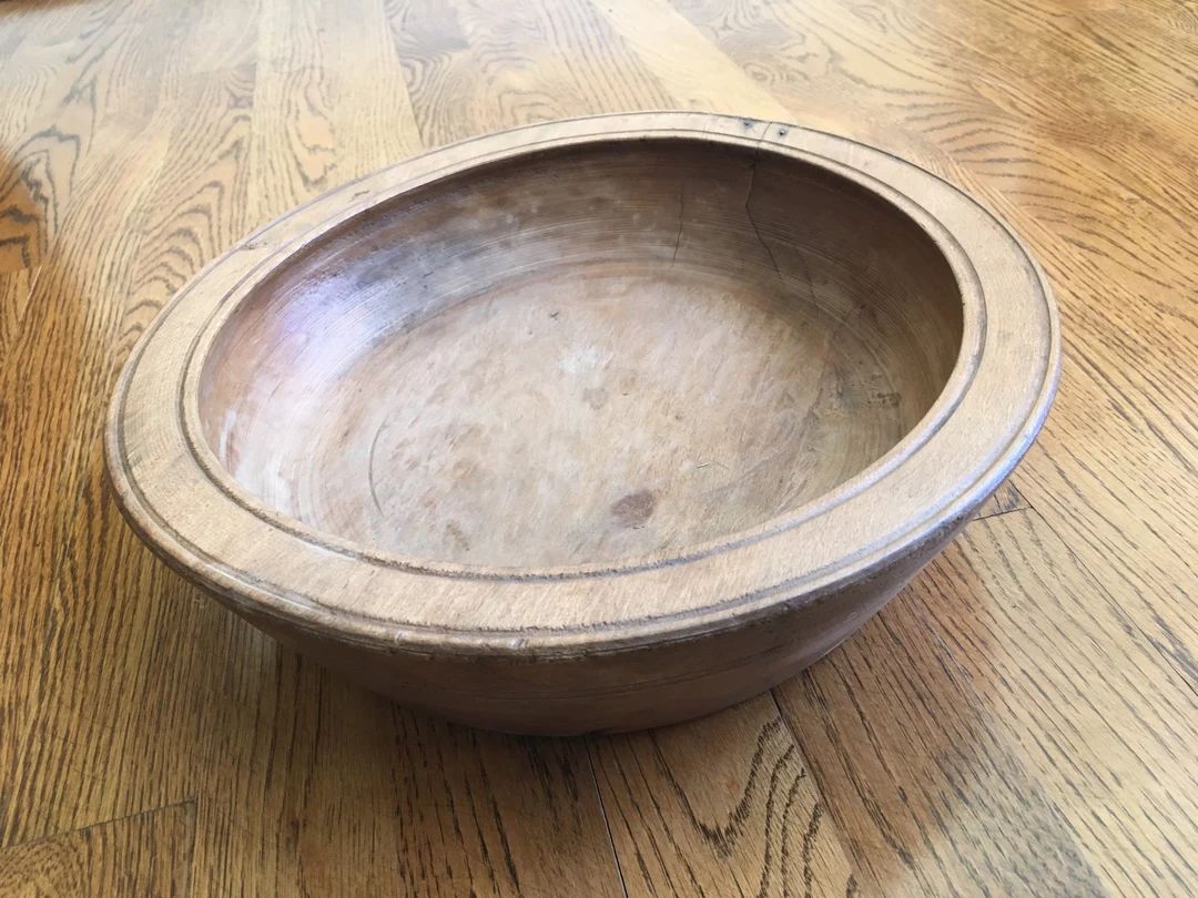 Antique Wood Dairy Bowl - Etsy | Etsy (US)