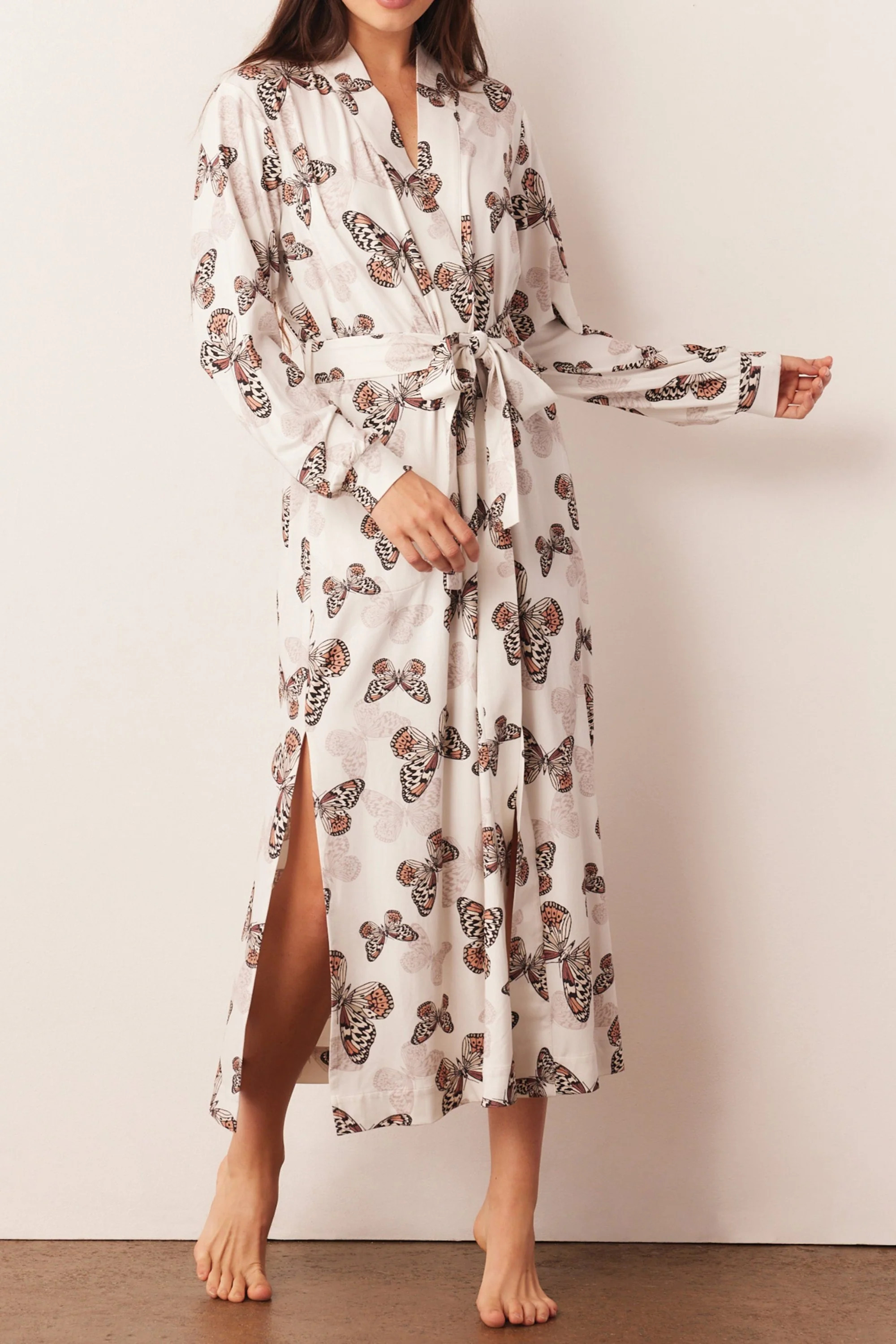 SKYLER BANDED LONG ROBE | MARIPOSA | MASONgrey