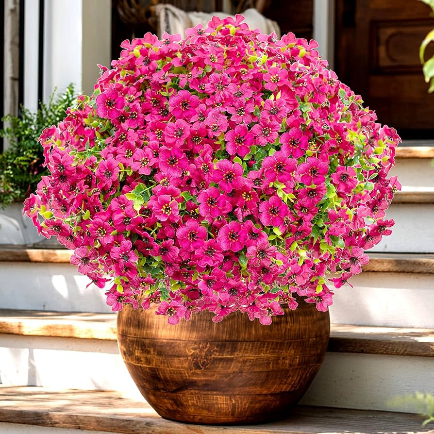AXYLEX Artificial Flowers for Outdoors Fake Plants - 16 Bundles Faux Outside Greenery Boxwood No ... | Amazon (US)