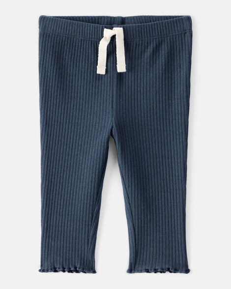 Baby Girl Cotton Pull-On Pants - Navy Blue | Carter's Inc