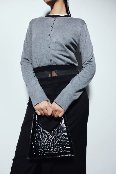 Fine-knit cardigan - Dark grey marl - Ladies | H&M GB | H&M (UK, MY, IN, SG, PH, TW, HK)