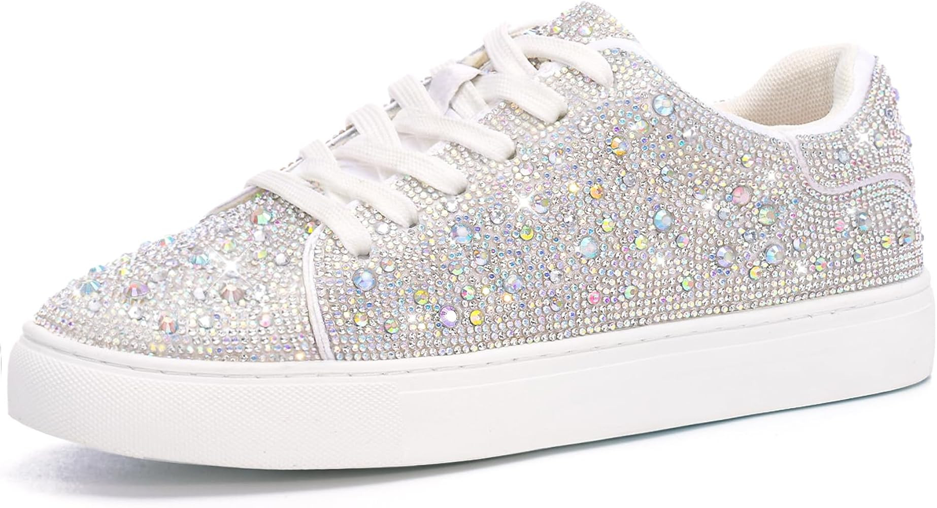 Suokdil Sparkle Rhinestone Sneakers for Women Bling Sneakers Rhinestone Sneakers White Shoe Glitt... | Amazon (US)