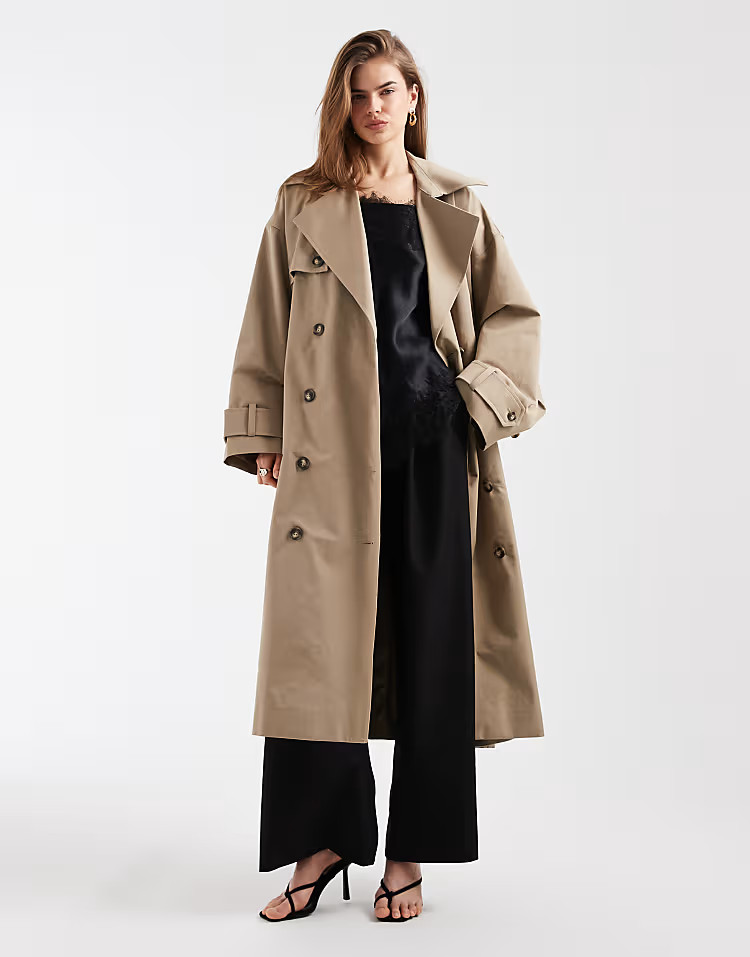 \u203a & Other Stories pure cotton midi length trench coat in beige | ASOS (Global)