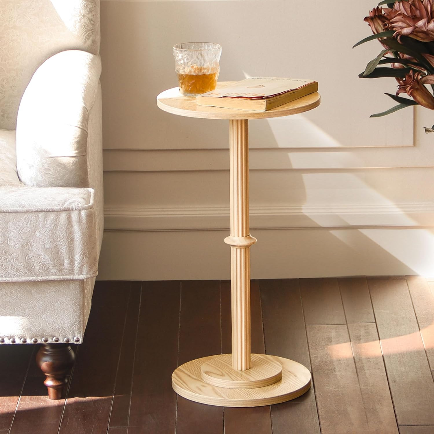 Drink Table, Small Side Table for Small Spaces, Round End Table | Amazon (US)