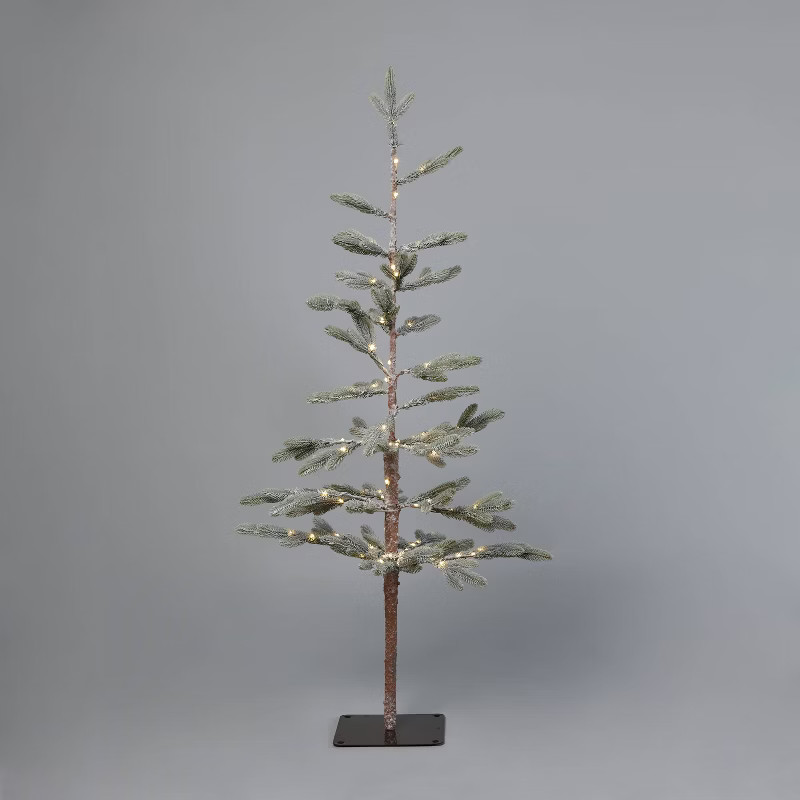 5' Pre-Lit LED Indexed Flocked Balsam Fir Artificial Christmas Tree Dewdrop Warm White Lights - W... | Target