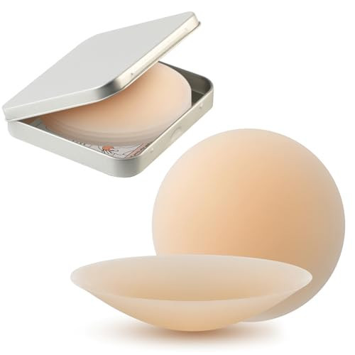 Pleneal 2 Pairs Nipple Covers - Adhesive Silicone Nipple Pasties for Women, Nipple Covers No Show Insert with Travel Box Caramel | Amazon (US)