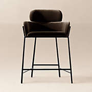Azalea Mink Grey Velvet Counter Stool – Custom Material | CB2
