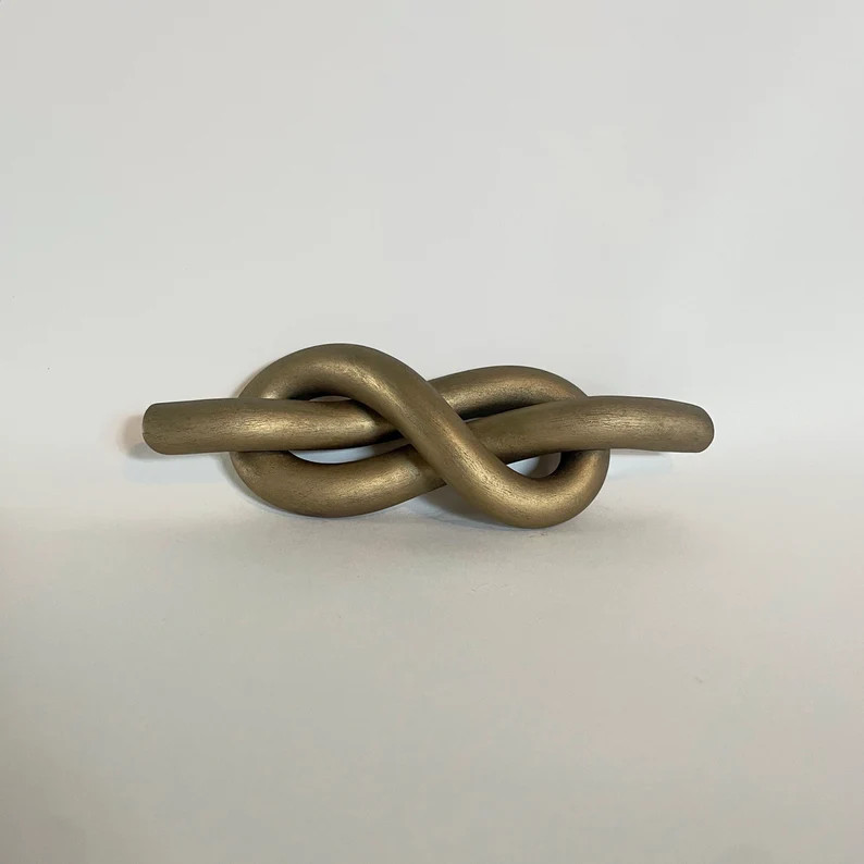 Brass Decorative Knot Clay Sculpture Rustic Gold Tabletop Decor Large Decorative Knot Coffee Tabl... | Etsy (US)