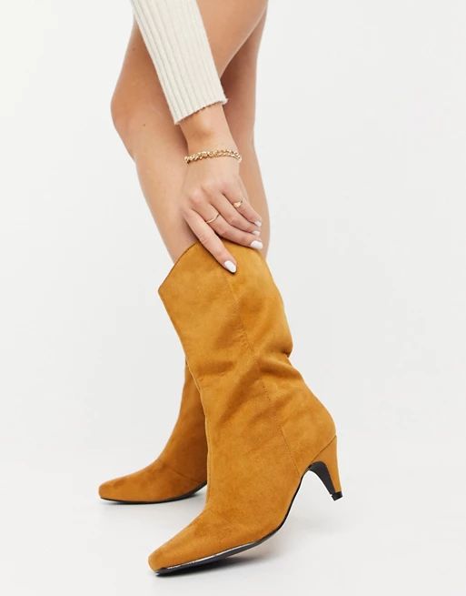 Z_Code_Z Exclusive Trina vegan-friendly pull-on calf boots in tan | ASOS (Global)