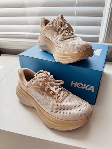 Hoka Bondi 8 sneakers! The perfect neutral pair of sneakers for all of your comfy outfits! Womens sneakers. Athletic shoes. Supportive sneakers  

#LTKshoecrush #LTKGiftGuide