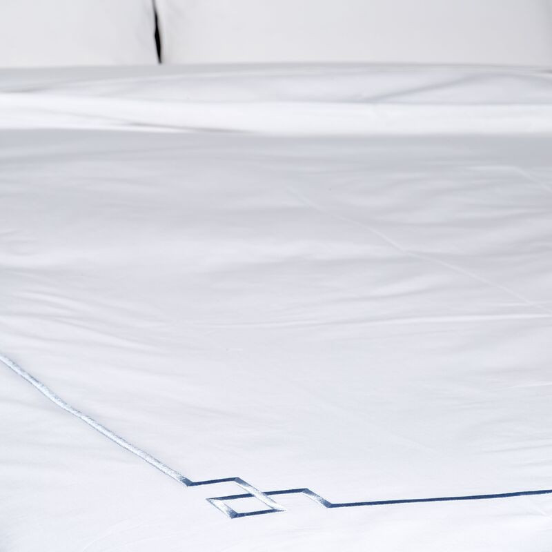 Fretwork Duvet, Light Blue/White | One Kings Lane