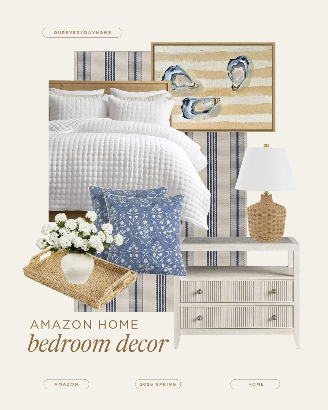 Spruce up your space with our latest finds from Amazon Home! Perfect for a fresh, coastal vibe in your bedroom. #bedroomdecor #founditonamazon #springstyle 

 #LTKHome