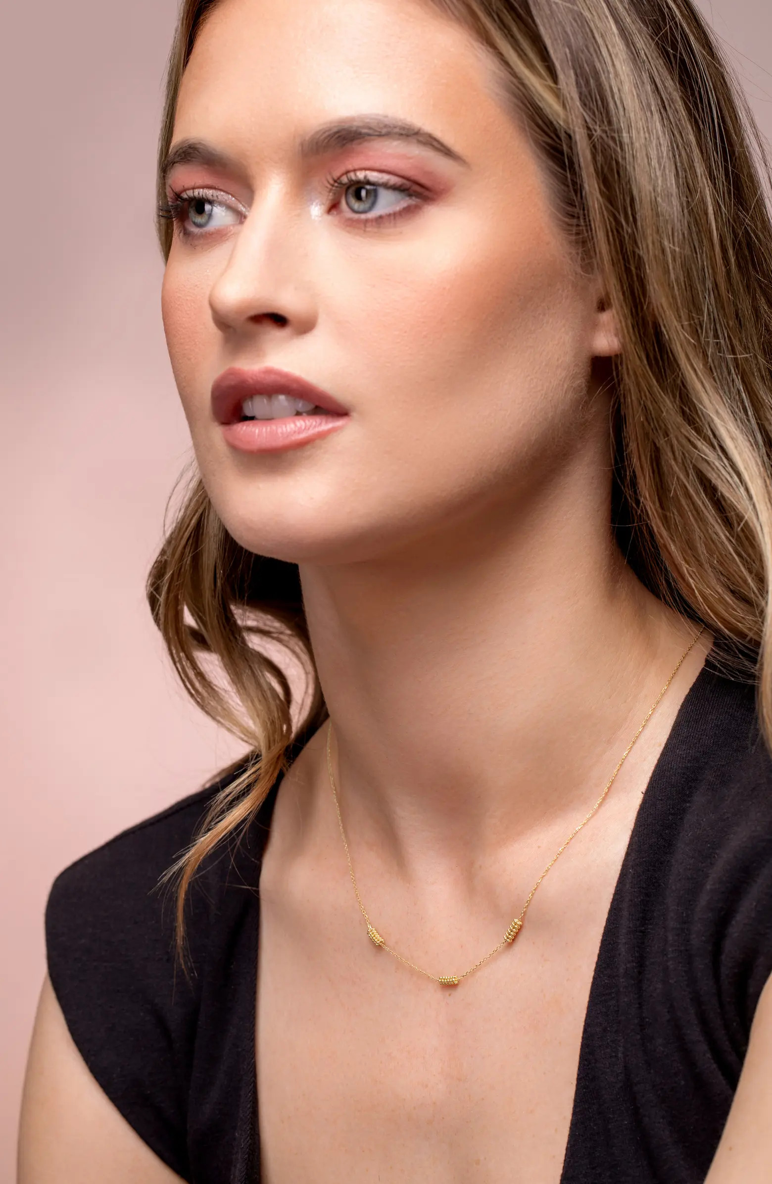 14K Gold Bead Cluster Necklace | Nordstrom