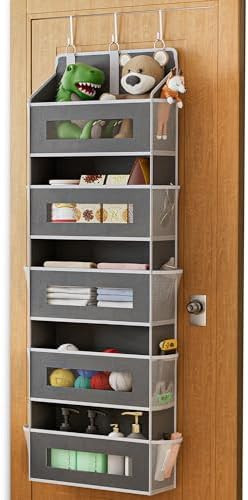 5 Tier Over The Door Organizer - Large Capacity Behind Door Hanging Shelves with 10 Mesh Pockets ... | Amazon (US)