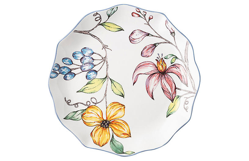 Floretta Salad Plate, White/Multi | One Kings Lane