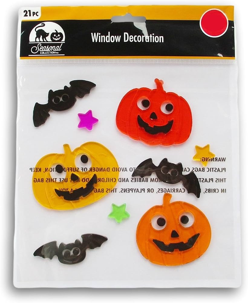 Spooky Town Halloween Gel Window Clings - Jack o' Lanterns | Amazon (US)
