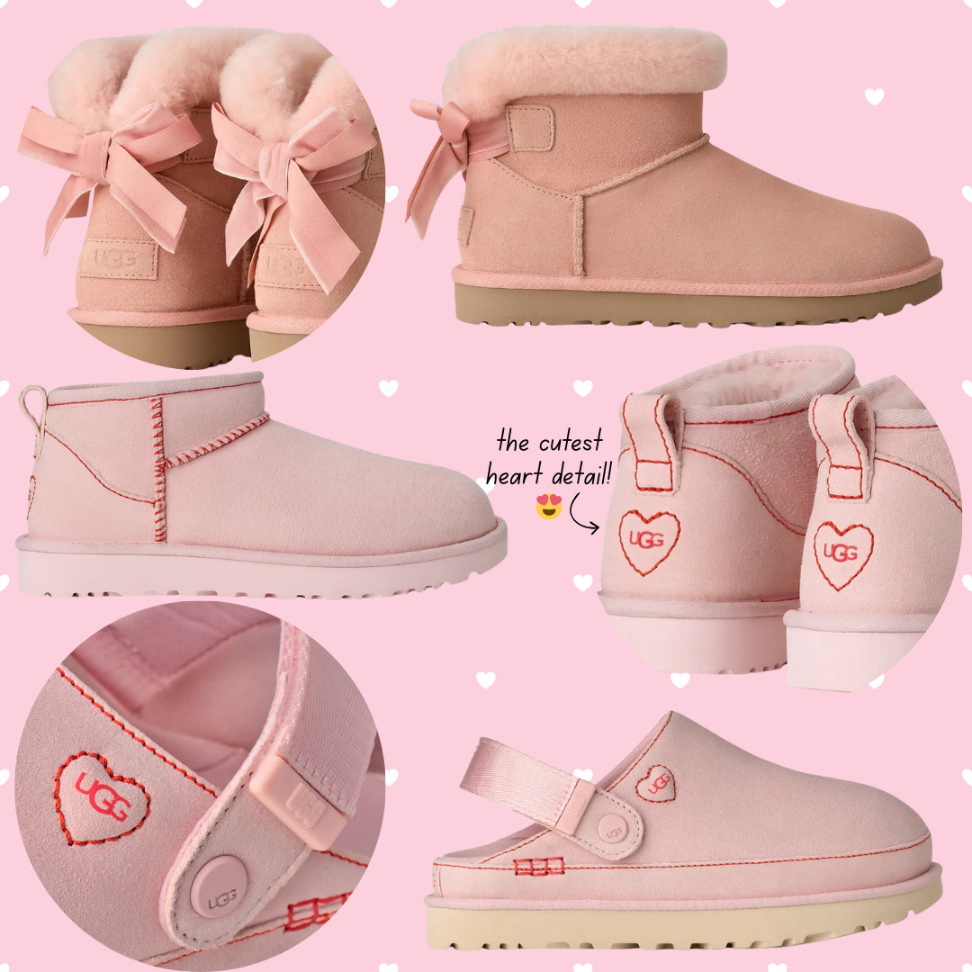 pink girlies, this one’s for you 💗

the most perfect Valentine’s-to-spring UGG lineup — cozy, cute, and very coquette-coded

🎀 UGG Women’s Mini Bailey Mixed Bow Boot in Beige Blush
a timeless favorite with the prettiest bow details — warm, comfy, and so easy to style with leggings, denim, cozy socks, and spring transition outfits

💖 Women’s Classic Ultra Mini Love ’26 in Rosetta
the iconic ultra-mini silhouette with sweet heart details — perfect for everyday wear and soft-girly Valentine’s outfits

💕 Women’s Goldenstar Love Clog ’26 in Rosetta
an easy slip-on option that’s cute and practical — great for errands, travel days, and spring outfits when you still want comfort

all three styles are cozy, versatile, and effortlessly chic — perfect for Valentine’s pinks, winter-to-spring outfits, and year-round wear

💗 shop the pink UGG favorites here ↓ 

 

#LTKValentine #LTKootd #LTKBeauty