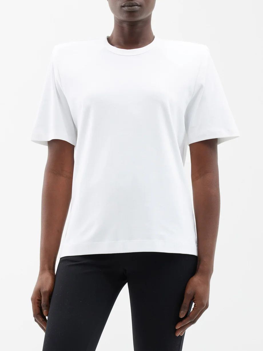 Shoulder pad cotton-jersey T-shirt | WARDROBE.NYC | Matches (US)